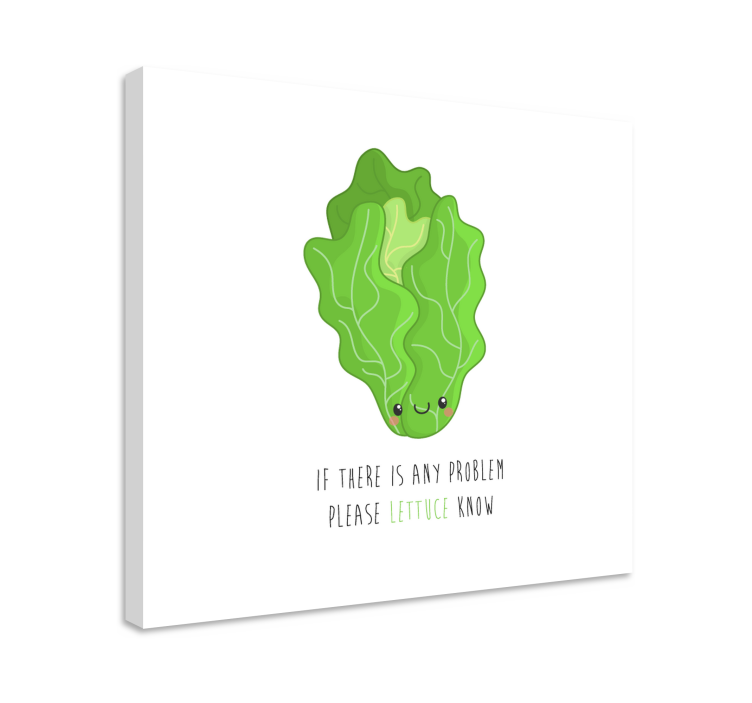 Dipinto frutta e natura morta personaggio lattuga felice - TenStickers