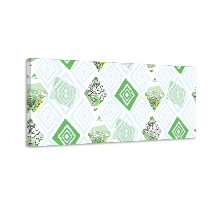 Dipinto fiori e piante motivo succulente geometriche - TenStickers