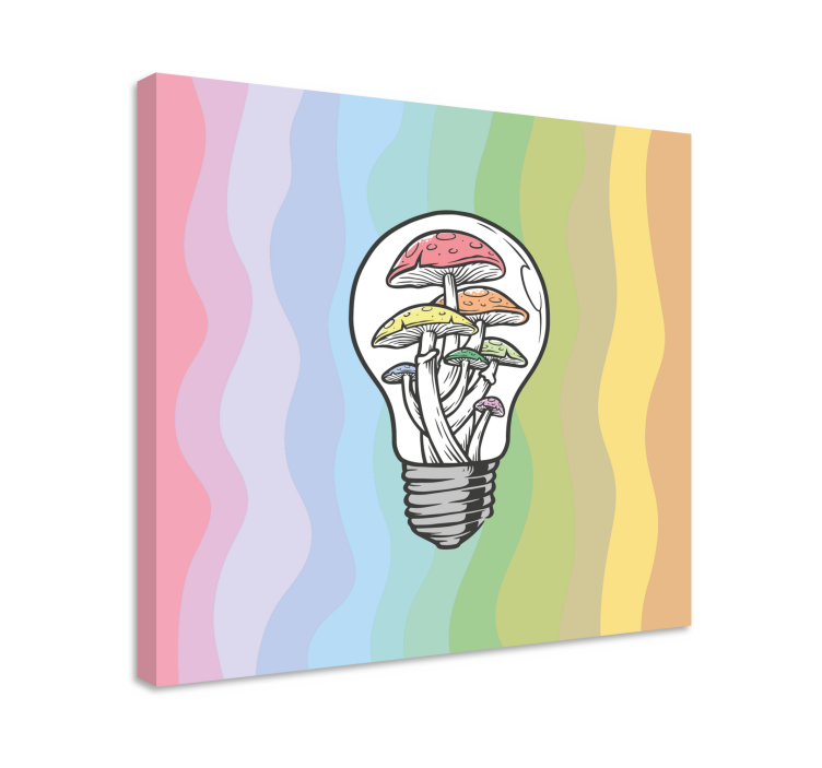 Quadro con testo lampadina a fungo - TenStickers