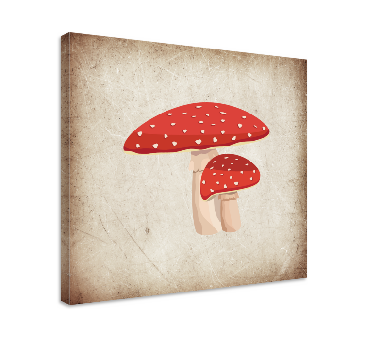 Dipinto fiori e piante gruppo di funghi - TenStickers