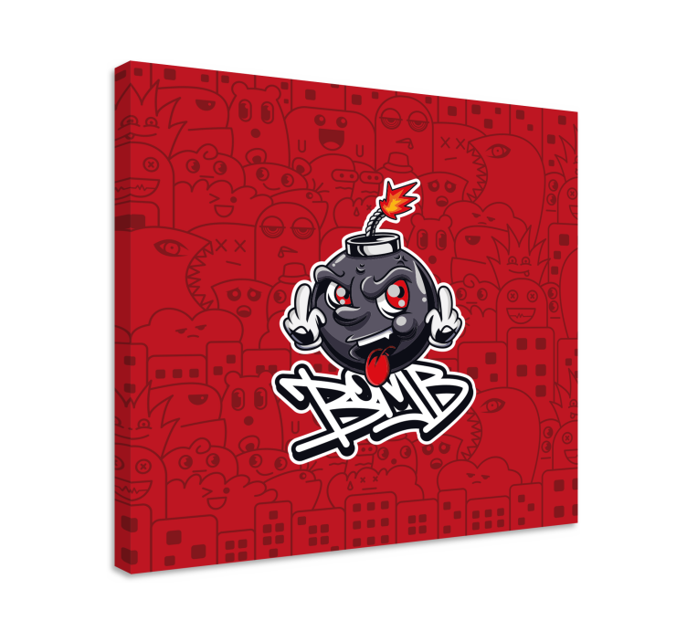 Quadro con testo emoji della bomba cartoon - TenStickers