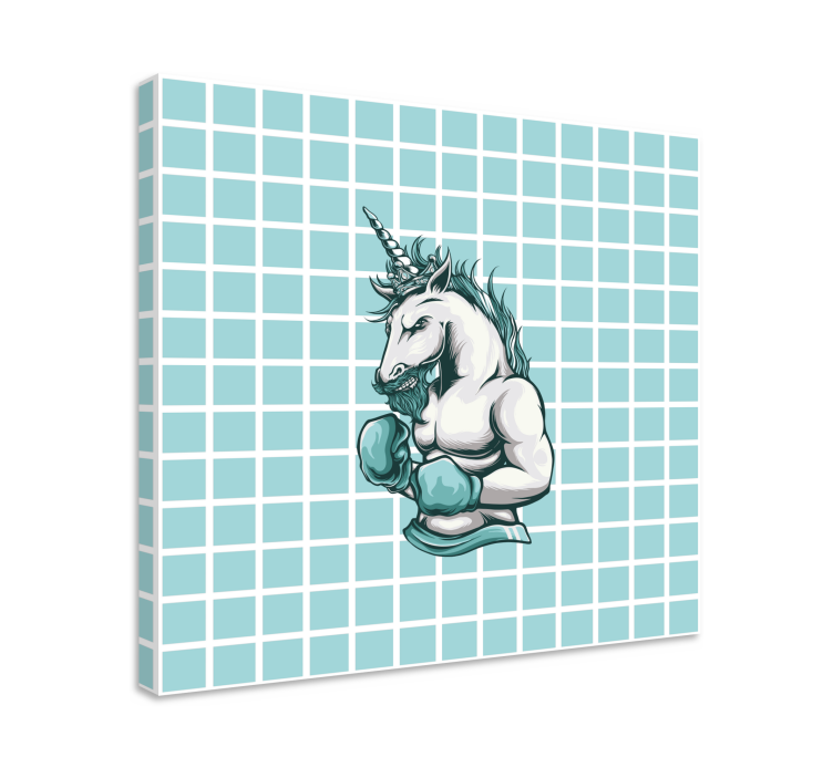 Quadro supereroi unicorno muscoloso campione - TenStickers