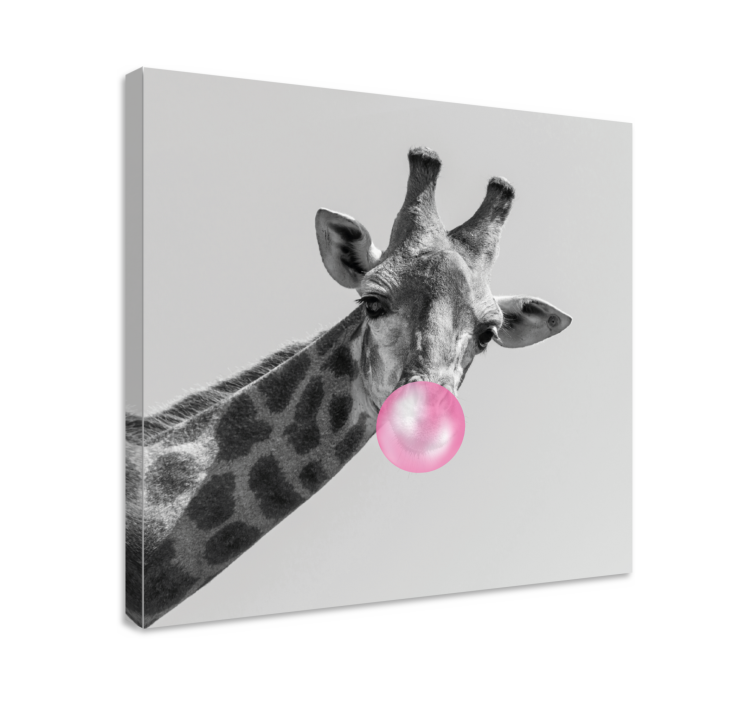 Quadro con animali e insetti giraffe con bolle - TenStickers