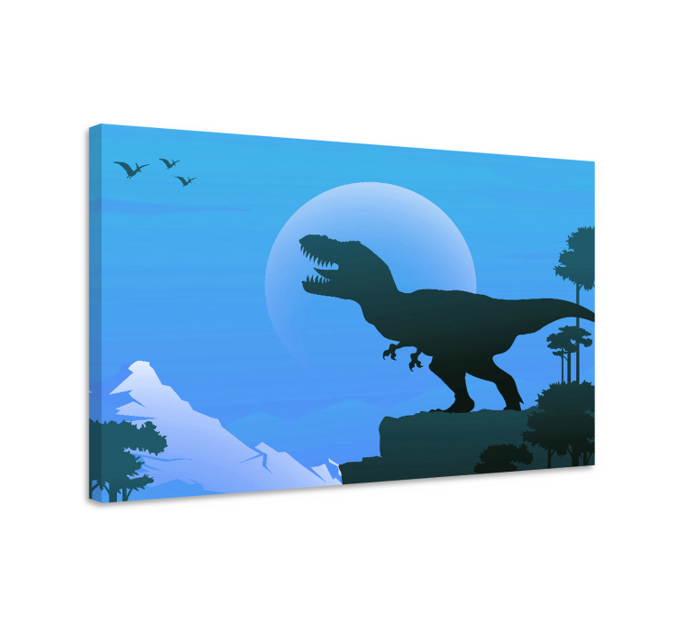 Dipinto dinosauri silhouette di t-rex - TenStickers