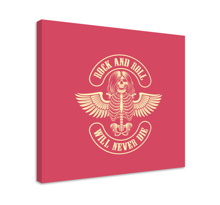 Quadro vintage leggenda rock scheletrica - TenStickers
