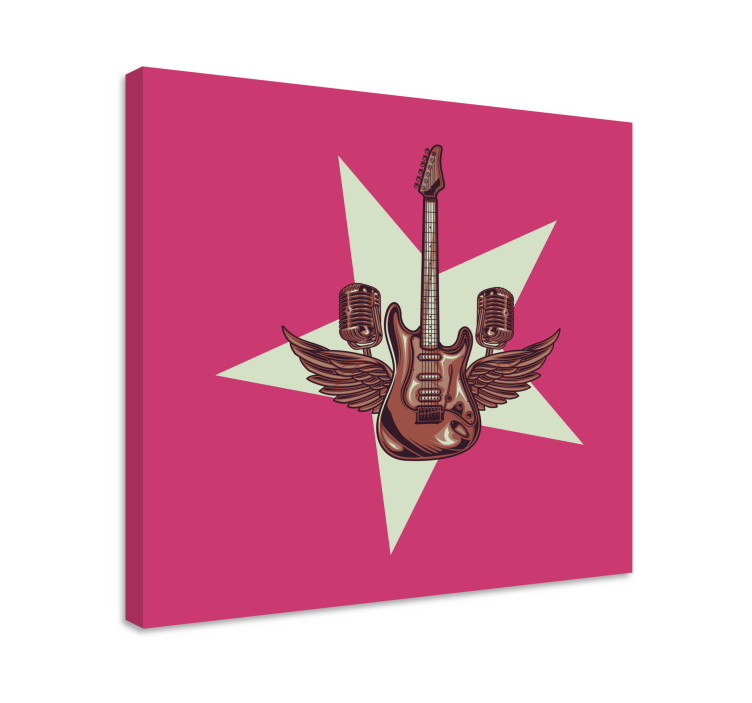 Quadro musicale ali di chitarra elettrica - TenStickers