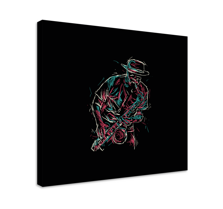 Quadro musicale musicista al sassofono - TenStickers