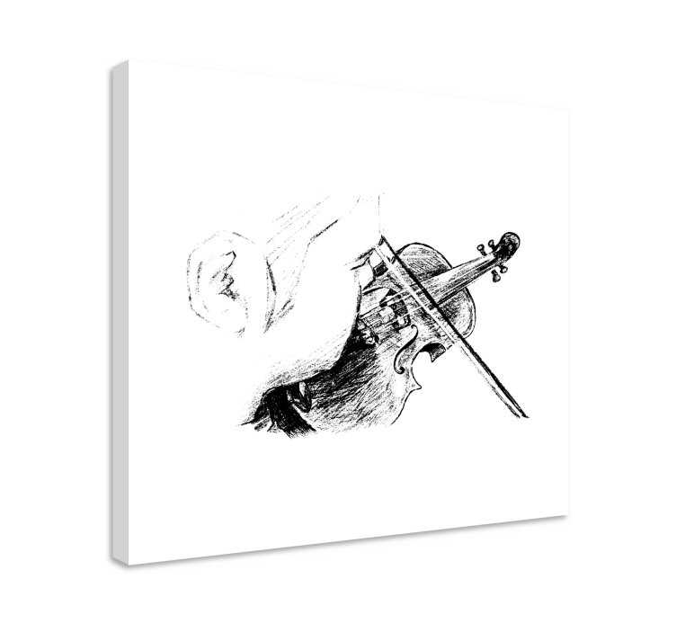 Quadro musicale violinista che suona melodia - TenStickers