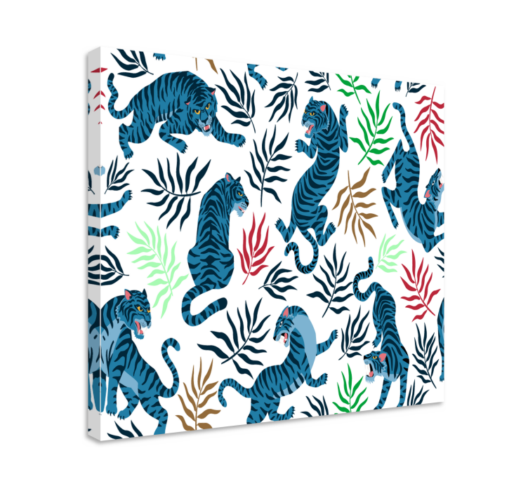Quadro con animali e insetti motivo tigre tropicale - TenStickers