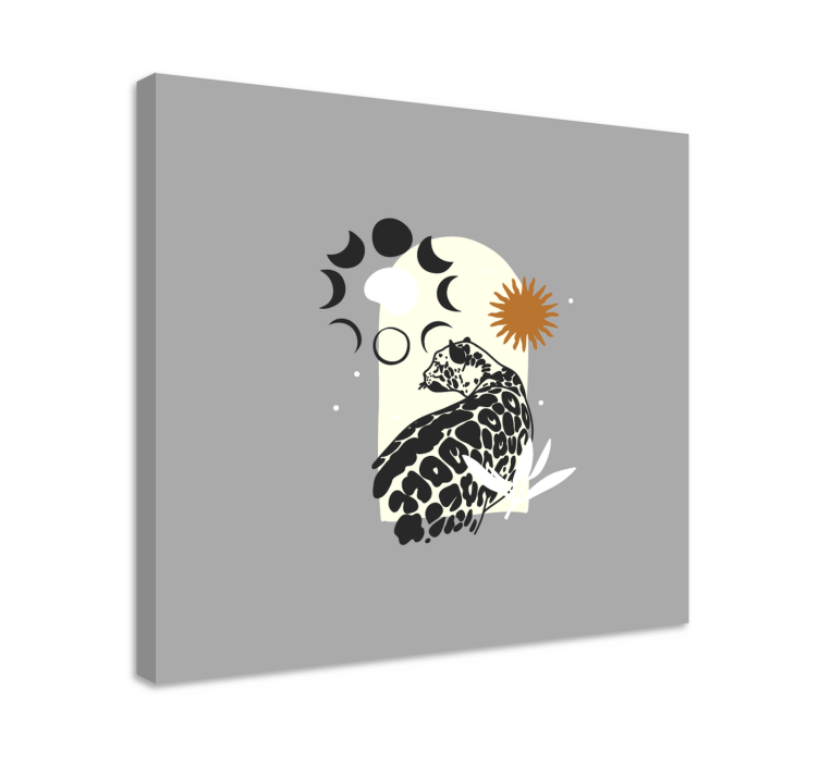 Quadro con elefanti giaguari e elementi celesti - TenStickers