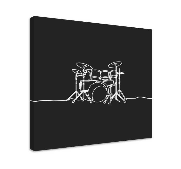 Quadro musicale contorno di batteria - TenStickers