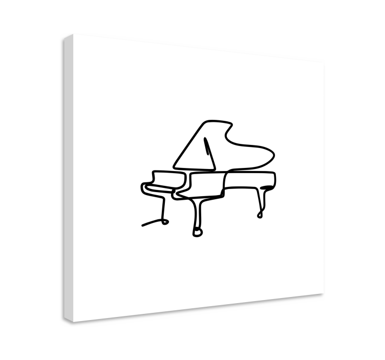 Quadro musicale contorno di pianoforte - TenStickers