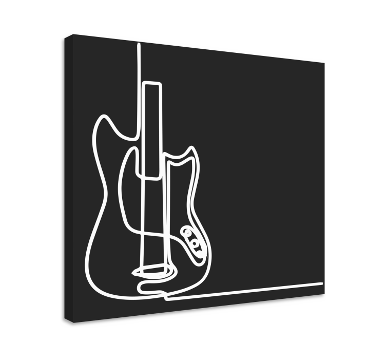 Quadro musicale contorno di chitarra elettrica - TenStickers