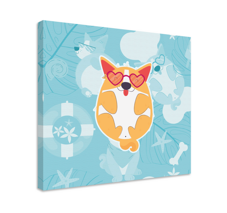 Dipinto cane corgi affascinante rilassante - TenStickers