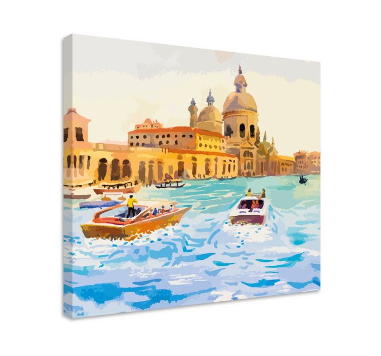 Quadro città e paesi esplorazione dei canali veneziani - TenStickers