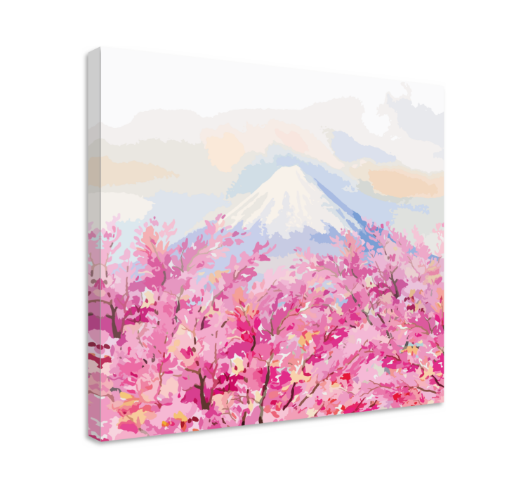 Dipinto fiori e piante fioritura del monte fuji - TenStickers