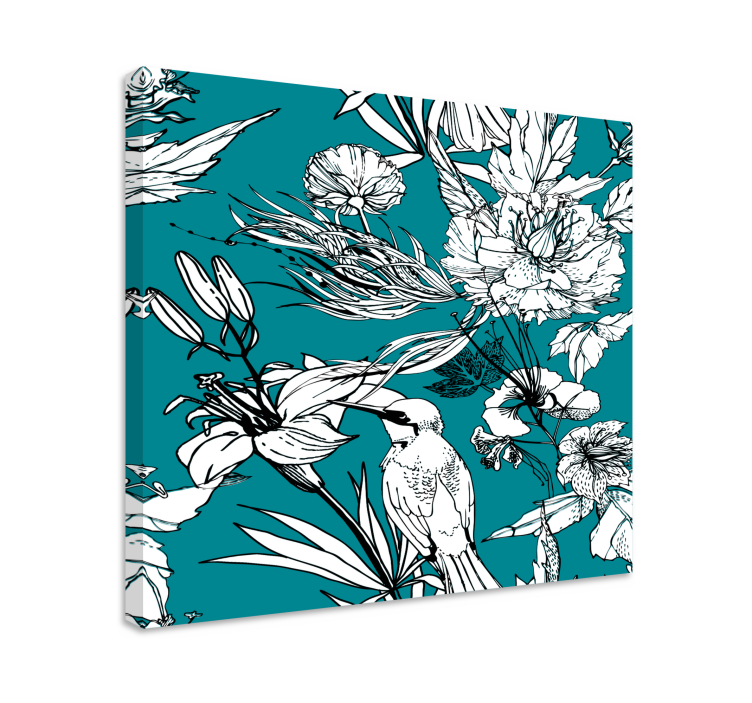 Quadro con uccelli tra i fiori - TenStickers