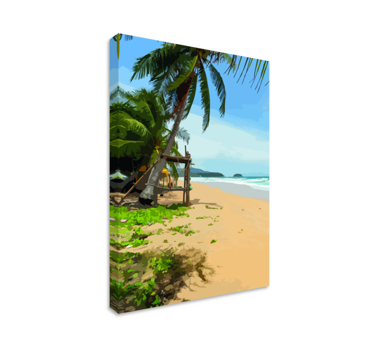 Quadro paesaggio scena di spiaggia tropicale - TenStickers