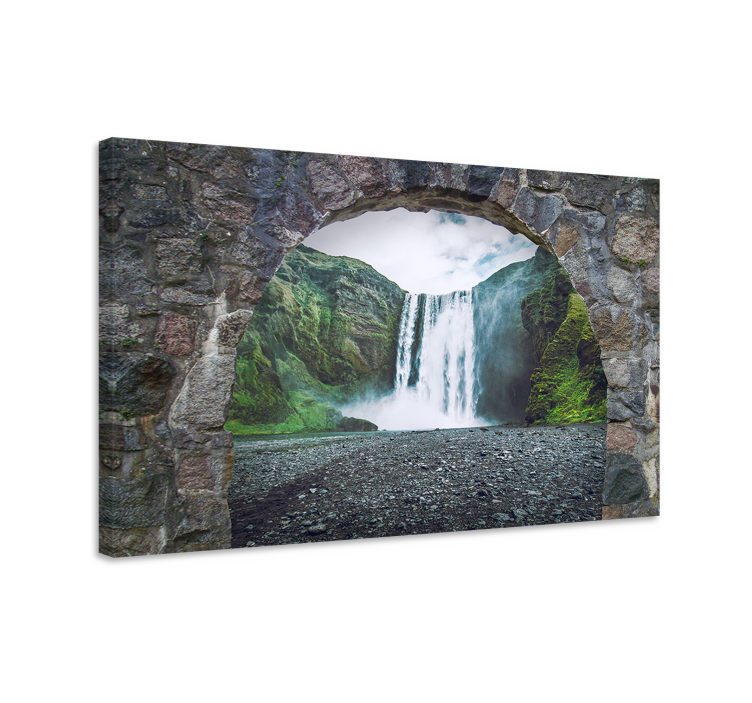 Quadro paesaggio grande prospettiva cascata - TenStickers