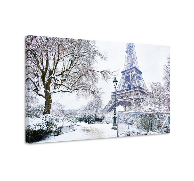 Quadro città e paesi torre eiffel inverno - TenStickers