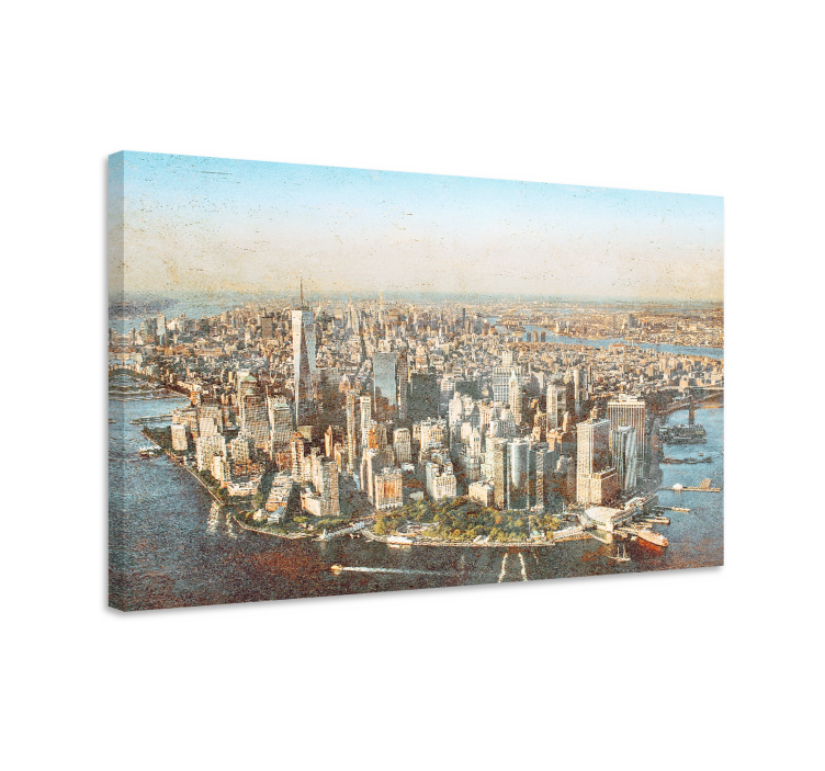 Quadro città e paesi vista aerea manhattan - TenStickers