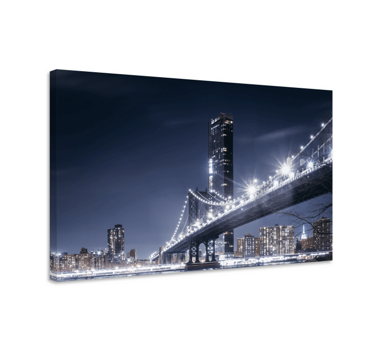 Quadro città e paesi luci del ponte di brooklyn - TenStickers