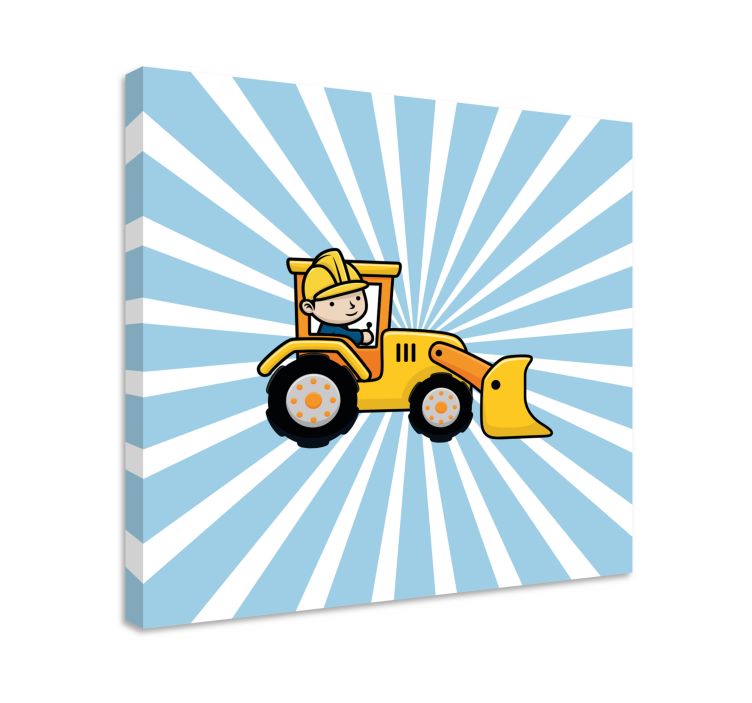 Quadro per bambini trattore da costruzione - TenStickers