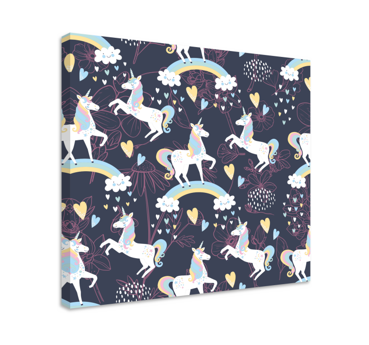 Quadro unicorno incantevoli unicorni che giocano - TenStickers