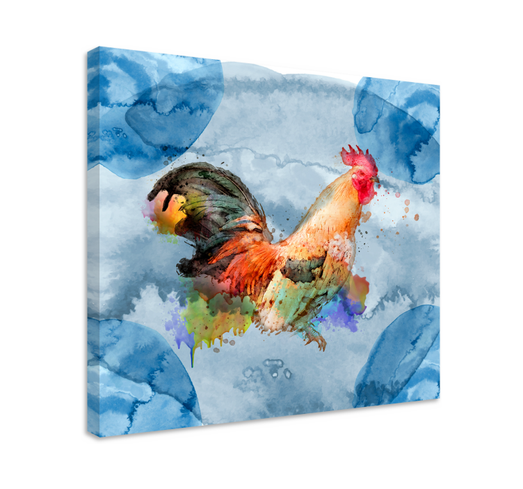 Quadro con animali e insetti schizzi di gallo - TenStickers