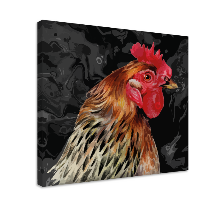Quadro con animali e insetti ritratto di gallo vibrante - TenStickers
