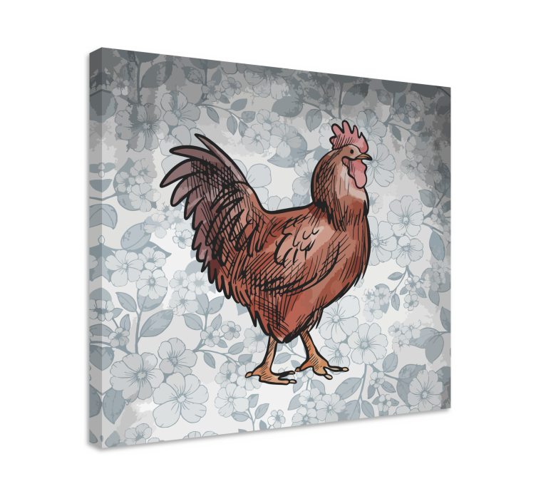 Quadro con animali e insetti figura di pollo incantevole - TenStickers