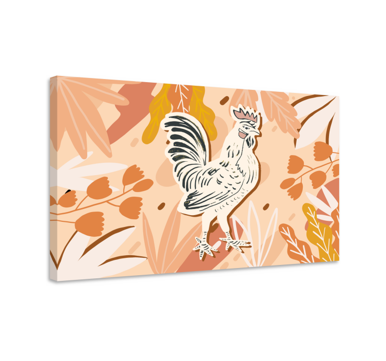 Quadro con animali e insetti ritratto di gallo incantevole - TenStickers