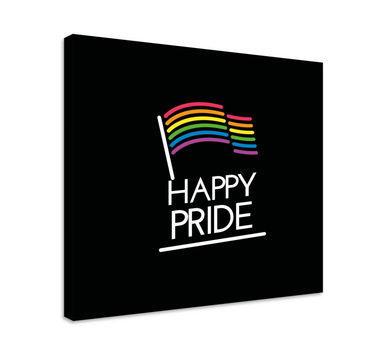 Quadro con frase messaggio della bandiera arcobaleno - TenStickers
