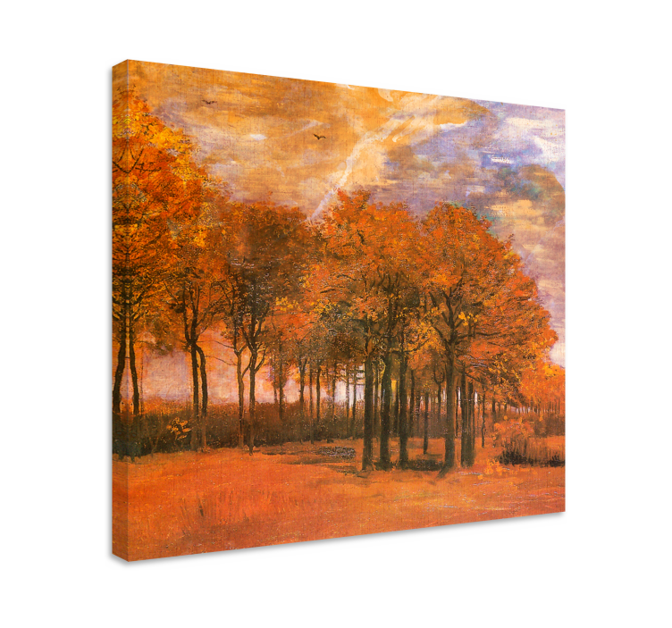 Quadro paesaggio scena albero autunnale - TenStickers