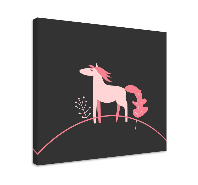 Quadro con cavallo elegante rosa - TenStickers