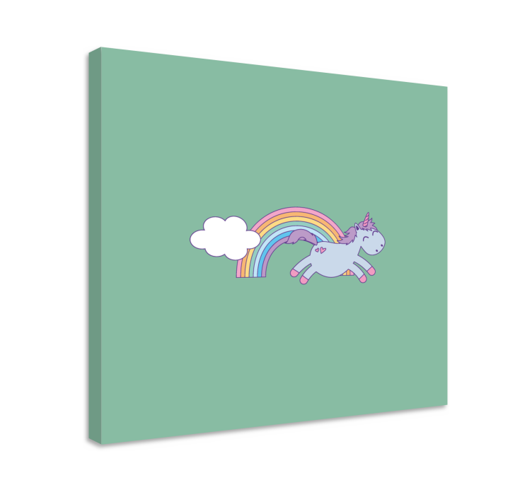 Quadro unicorno unicorno felice che salta - TenStickers