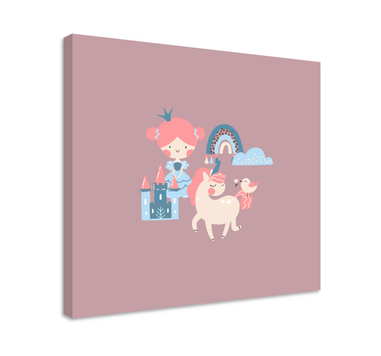 Quadri cameretta neonato principessa unicorno fantasy - TenStickers