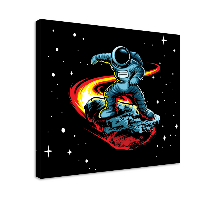 Quadro videogioco astronauta surfista di asteroidi - TenStickers
