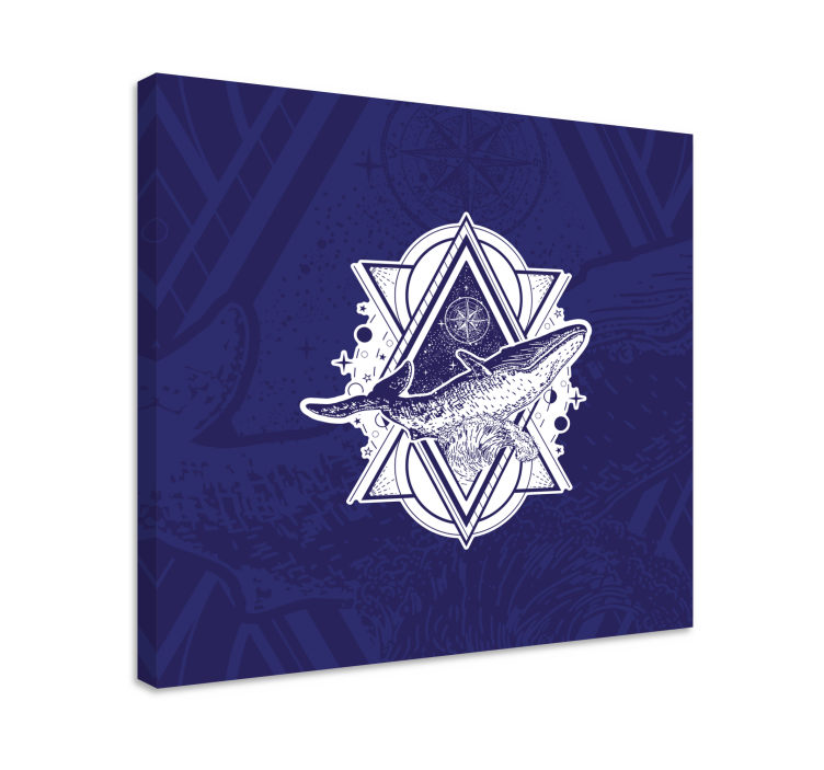 Dipinto marinaio design astrale della balena - TenStickers