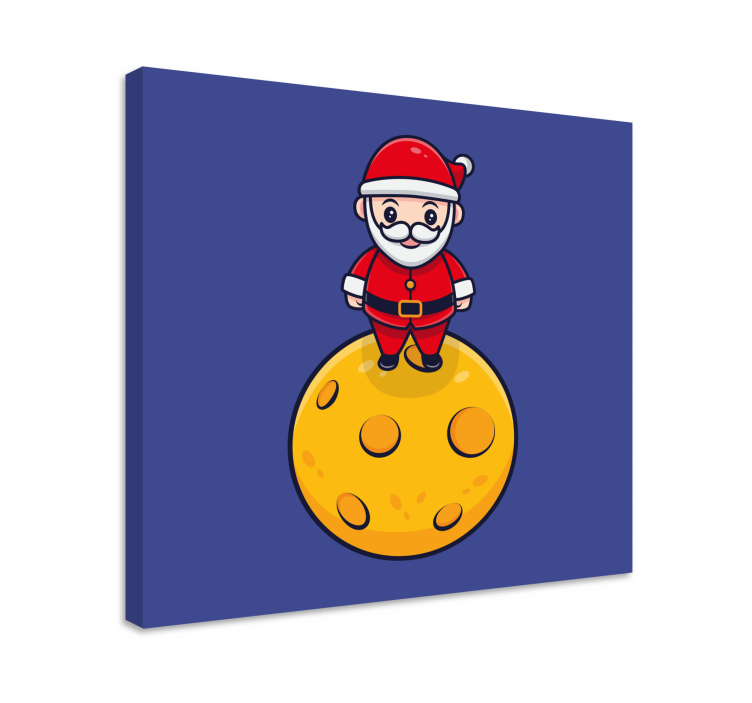 Quadro per bambini babbo natale sulla luna - TenStickers