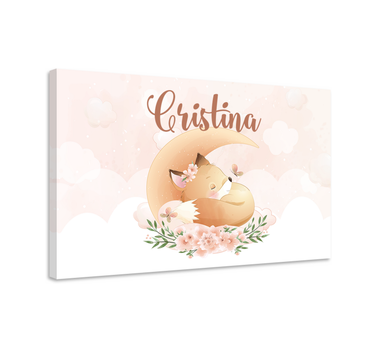 Quadro con volpe e nome personalizzabile - TenStickers
