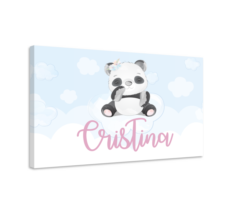 Quadro con animali e insetti personaggio panda carino - TenStickers