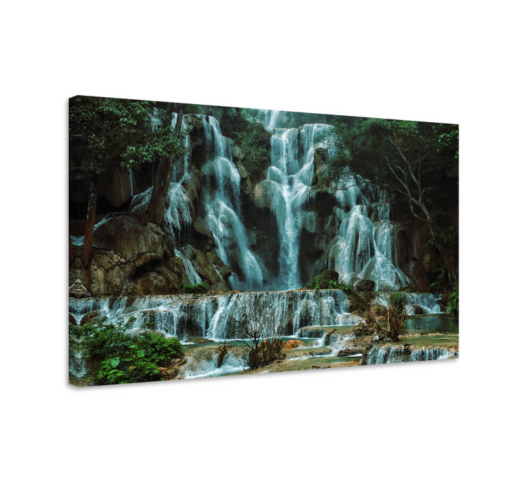 Quadro paesaggio grande flusso di cascate - TenStickers