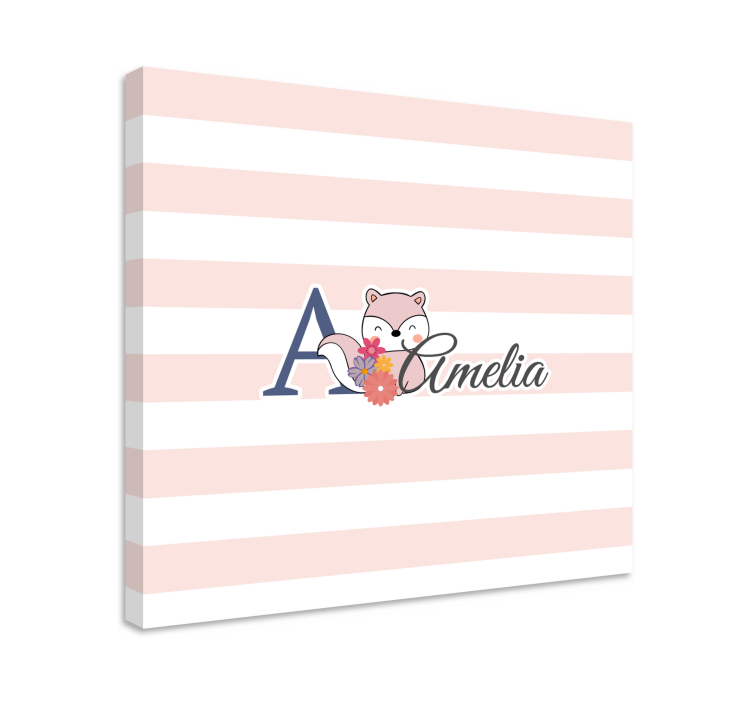 Quadri cameretta neonato personalizzazione volpe carina - TenStickers