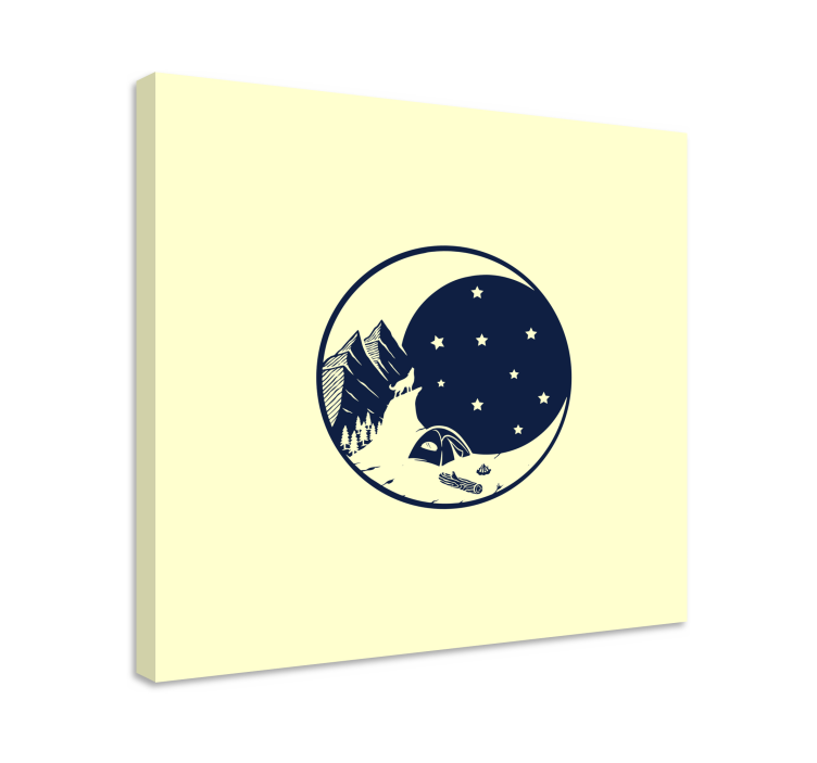 Quadro paesaggio campeggio sotto le stelle - TenStickers