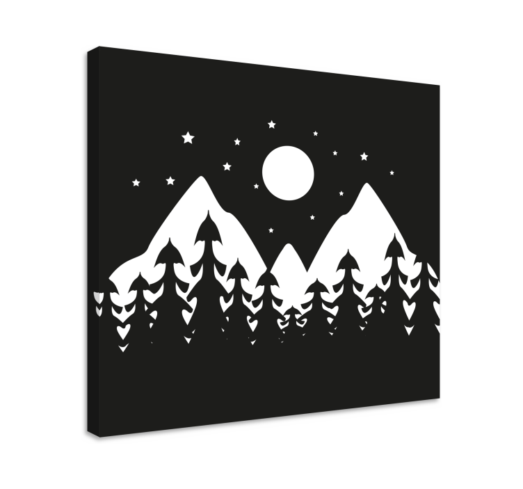 Quadro paesaggio scena di foresta montana - TenStickers
