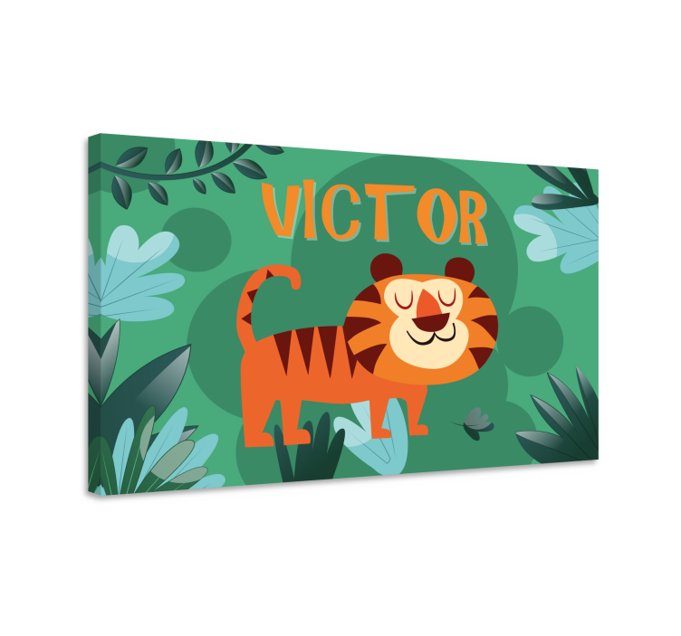 Quadro con tigre e nome personalizzabile - TenStickers
