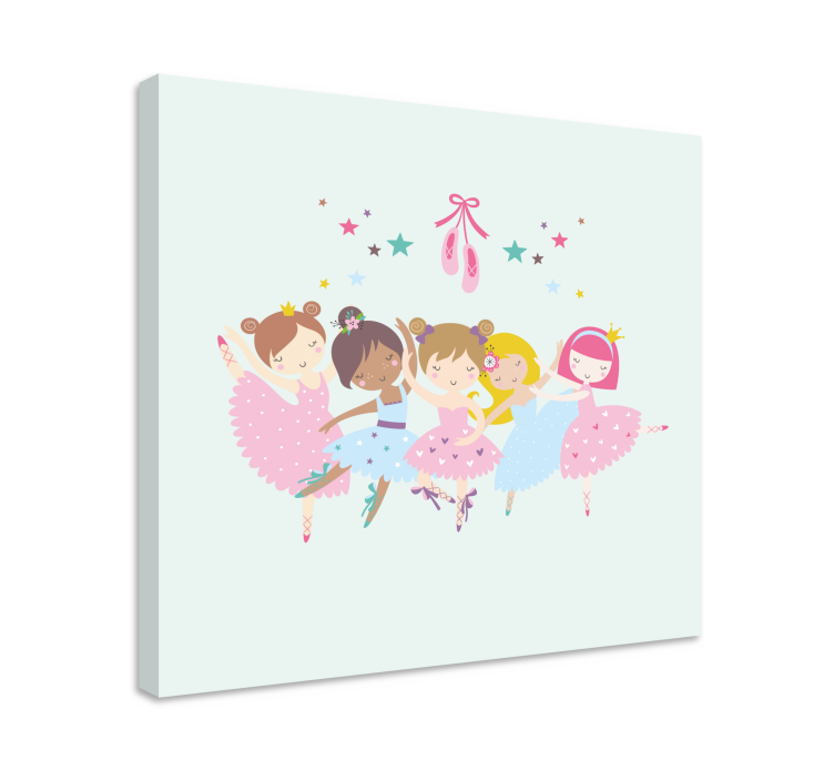 Quadro con ballerine stile cartoon - TenStickers
