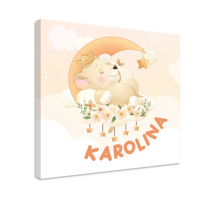 Quadri cameretta neonato orso assonnato che sogna - TenStickers