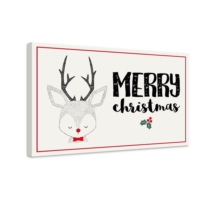 Quadro con cervo buon natale renna - TenStickers